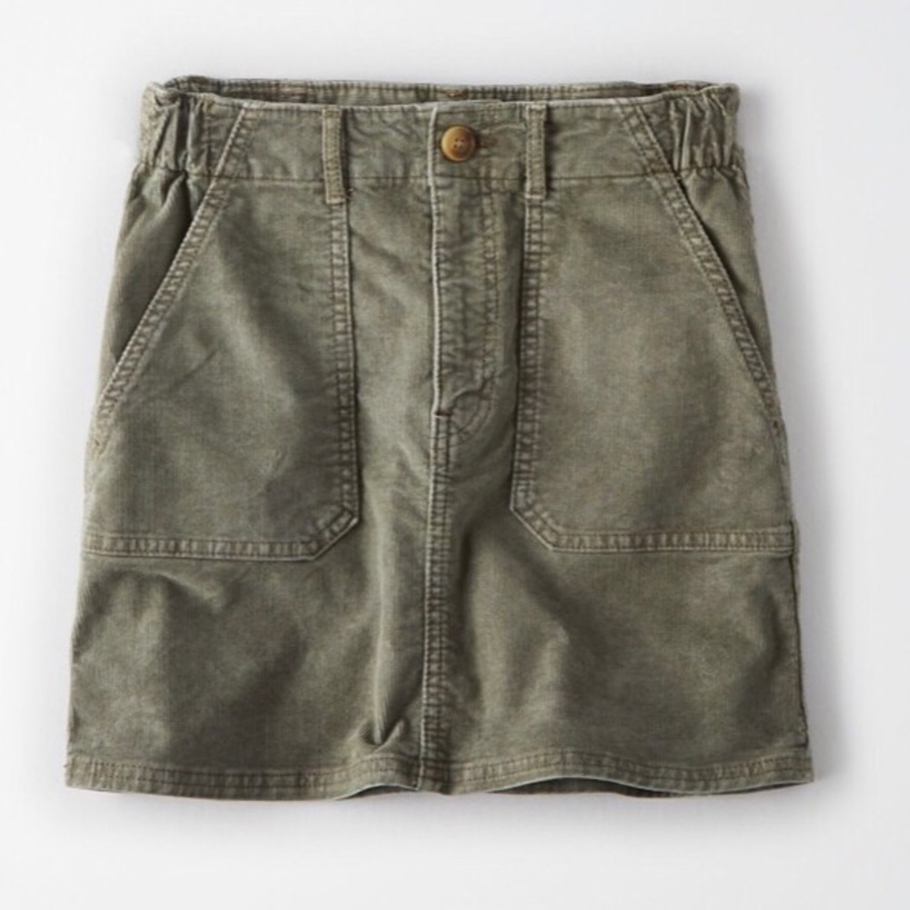 AE High-Waisted Corduroy A-Line Skirt